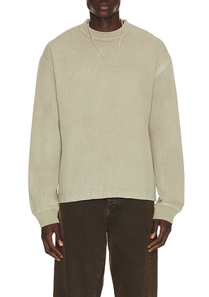 AGOLDE Long Sleeve Asha Shirt in Delta - Green. Size M (also in S, XL/1X).