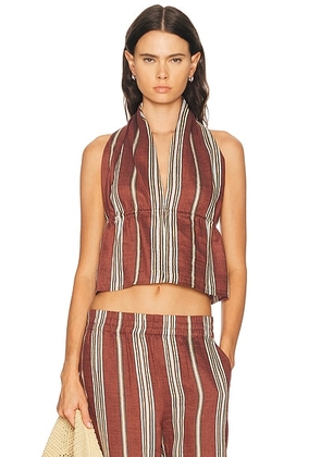 A.L.C. Kaia Top in Brunette Multi - Brown. Size L (also in XS, S, M).