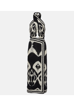 Johanna Ortiz Printed open-back linen midi dress