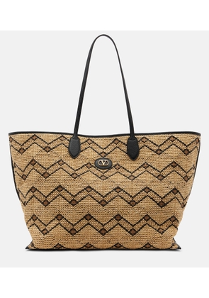 Valentino Garavani VLogo Large raffia tote bag