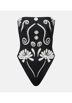 Cala de la Cruz Lore printed strapless swimsuit