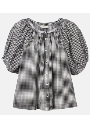 Doen June gingham cotton-blend top