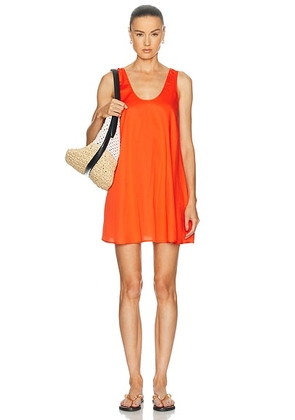 LESET Yoko Mini Tank Dress in Feu - Orange. Size L (also in M, S, XS).