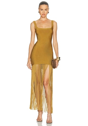 Retrofete Saddler Dress in Ochre - Green. Size S (also in XS, L, XL).