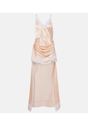 Magda Butrym Lace-trimmed silk satin slip dress