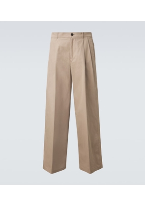 Jil Sander Pleated cotton wide-leg pants