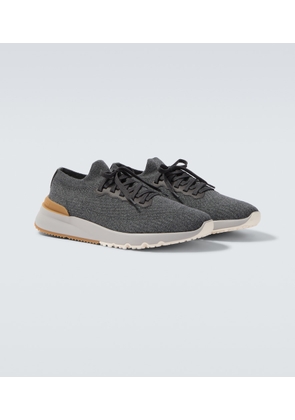 Brunello Cucinelli Leather-trimmed sneakers