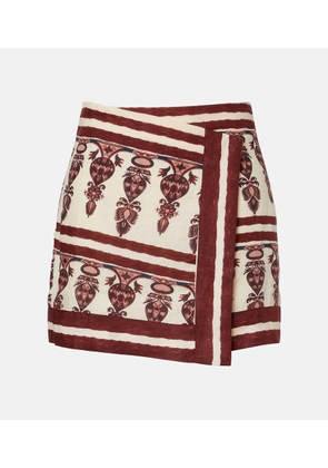 Johanna Ortiz Printed linen wrap skirt