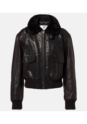 Victoria Beckham Shearling-trimmed leather jacket