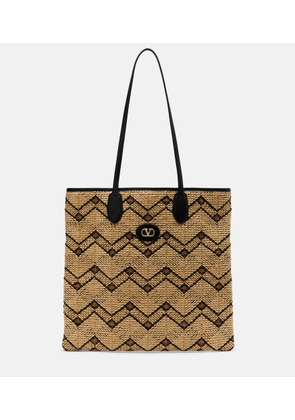 Valentino Garavani VLogo N/S Medium raffia tote bag