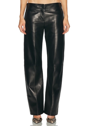 KHAITE Mita Leather Pant in Black - Black. Size 6 (also in 2).