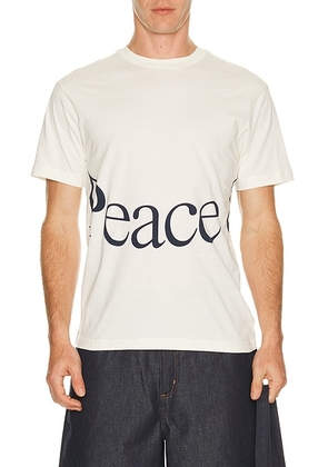 Museum of Peace and Quiet Jumbo Wordmark T-Shirt in White - White. Size M (also in XS, S, L, XL/1X).