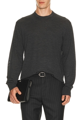 TOM FORD Ultrafine Merino Wool Oversized Crew Neck in Charcoal Grey - Grey. Size 50 (also in 46, 48, 52).