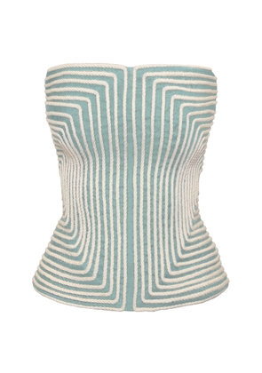 Andres Otalora Nyota Alma Embroidered Linen Top - Moda Operandi