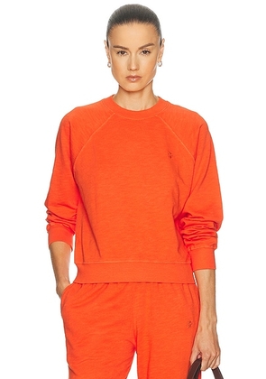Eterne Shrunken Raglan Sweatshirt in Papaya - Orange. Size XS (also in S, M).