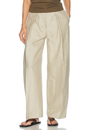 JACQUEMUS Le Pantalon Ovalo in Off White - Beige. Size 38 (also in 34, 36, 42).