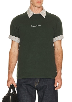 Museum of Peace and Quiet Wordmark T-Shirt in Forest - Green. Size M (also in XS, S, L, XL/1X).