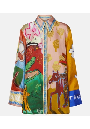 Alemais Mlak printed silk twill shirt