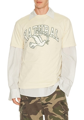 Museum of Peace and Quiet Natural Dove T-Shirt in Bone - White. Size L (also in XS, S, M, XL/1X).