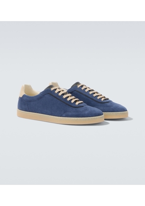 Brunello Cucinelli Leather-trimmed suede sneakers