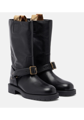 Burberry Soft Saddle leather mid-calf boots