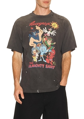 SAINT Mxxxxxx Almithy Saint Short Sleeve Tee in Black - Black. Size XL/1X (also in M, L).