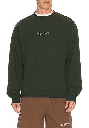 Museum of Peace and Quiet Wordmark Lightweight Sweater in Forest - Green. Size L (also in M, S, XS).