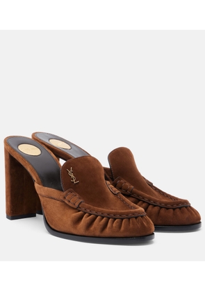Saint Laurent Le Loafer Cassandre suede mules