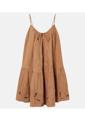 Juliet Dunn Embroidered cotton minidress