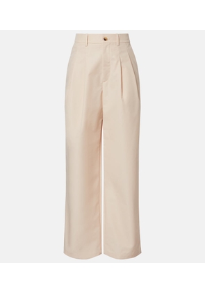 Wardrobe.NYC Pleated cotton-blend wide-leg pants