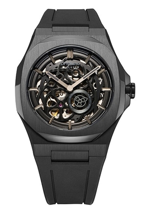 D1 Milano Skeleton Steel 41.5mm Watch in Jet Black - Black. Size all.