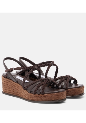 Jimmy Choo Nyra braided suede espadrille wedges