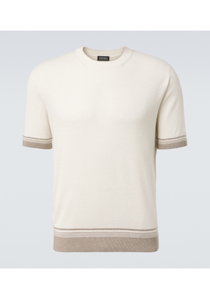 Zegna Waffle-knit silk, linen, and cashmere sweater