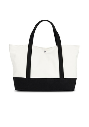 Toteme Beach Tote Bag in Ecru & Black - Black,White. Size all.