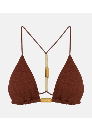 ViX Paula Hermanny Harper beaded triangle bikini top