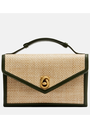 Bottega Veneta Knot Lock Medium raffia top-handle bag