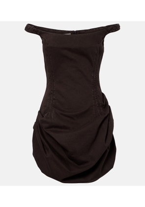 Magda Butrym Gathered off-shoulder denim minidress