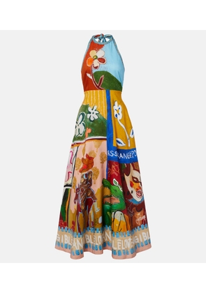Alemais Mlak printed linen-blend midi dress