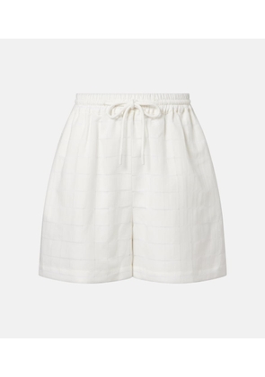 Asceno Boston checked linen and cotton shorts