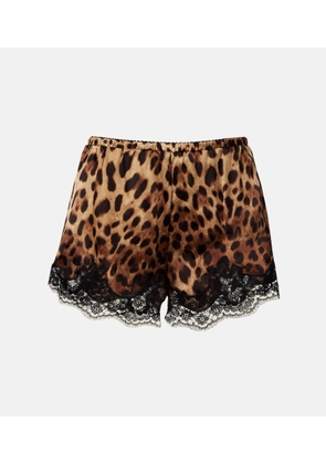 Dolce&Gabbana Leopard-print silk-blend shorts