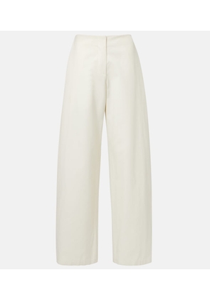 The Row Galileo cotton and silk barrel-leg pants