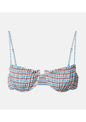 Faithfull Esterel checked bikini top