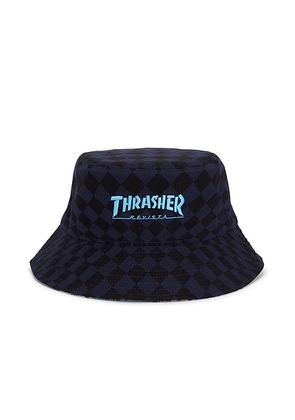 Adidas Originals x Thrasher Magazine x AFA Bucket Hat in Night Navy & Light Blue - Blue. Size all.