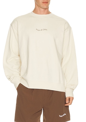 Museum of Peace and Quiet Wordmark Lightweight Sweater in Bone - Cream. Size M (also in L, S, XL/1X, XS).