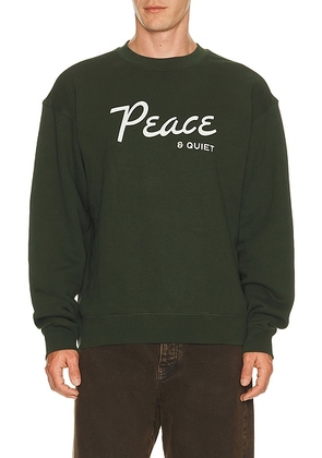 Museum of Peace and Quiet Diner Crewneck in Forest - Green. Size S (also in L, M, XL/1X, XS).