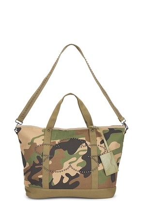 VANDYTHEPINK Studded Flower Tote Bag in Camo - Green. Size all.