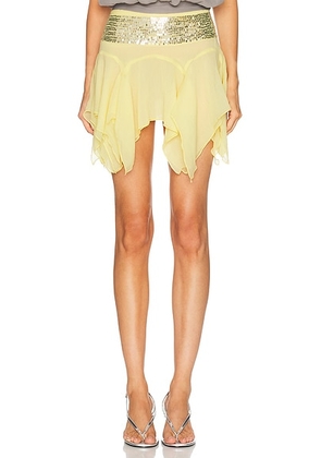 Gimaguas Leila Mini Skirt in Yellow - Yellow. Size L (also in S, M).