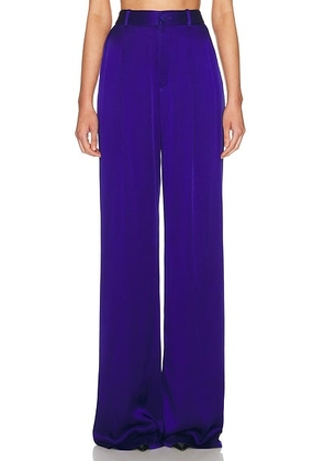 Lapointe Satin Relaxed Pleated Pant in Indigo - Navy. Size 2 (also in 4).