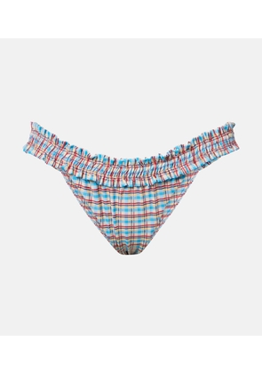 Faithfull Esterel checked ruffled bikini bottoms