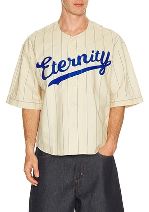 SAINT Mxxxxxx Eternity Baseball Shirt in White - White. Size XL/1X (also in M).